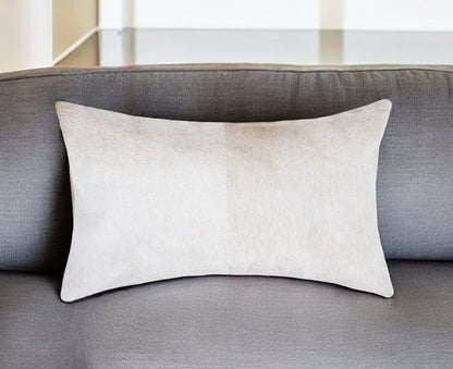 12" X 20" Lime Green Cowhide Throw Pillow