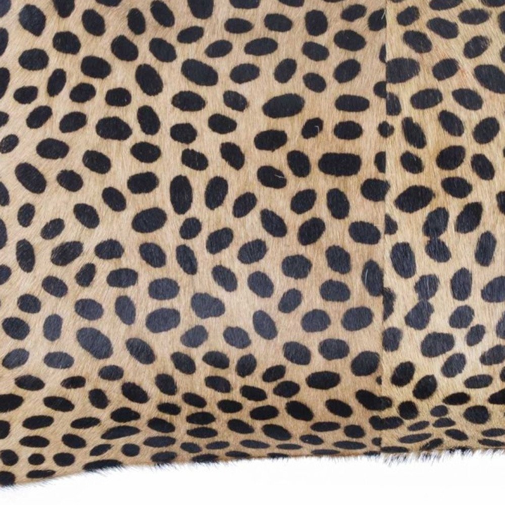 12" X 20" Orange and Black Cowhide Throw Pillow