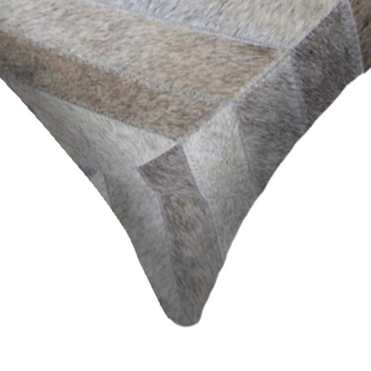 12" X 20" Natural Chevron Cowhide Throw Pillow
