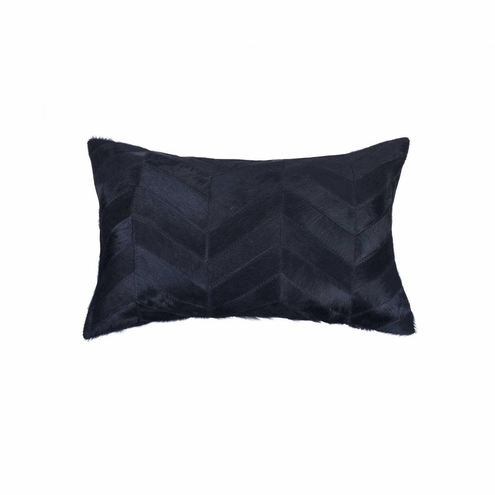 12" X 20" Natural Chevron Cowhide Throw Pillow