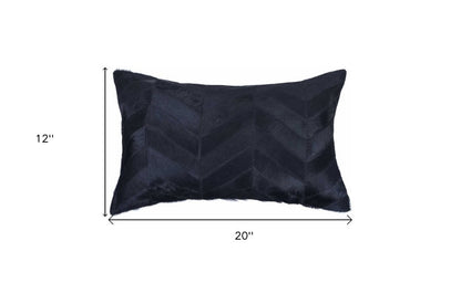 12" X 20" Natural Chevron Cowhide Throw Pillow