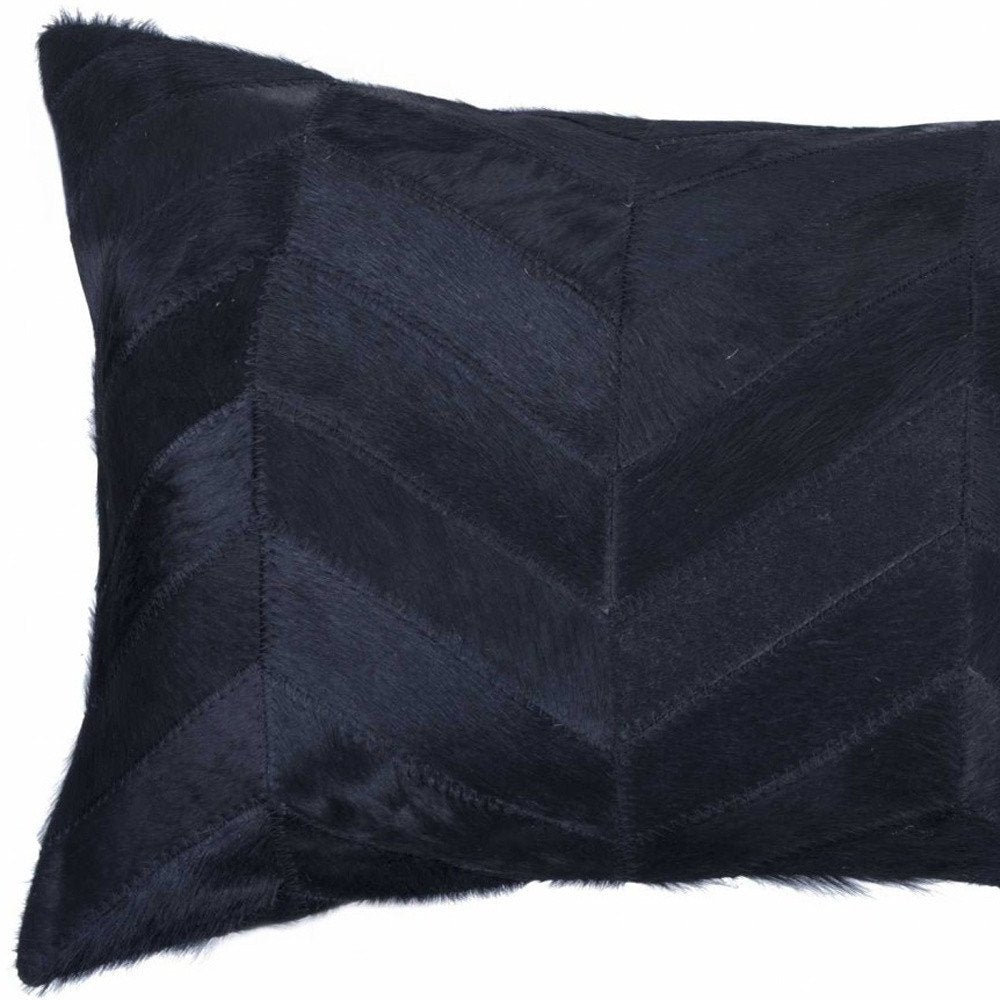 12" X 20" Natural Chevron Cowhide Throw Pillow