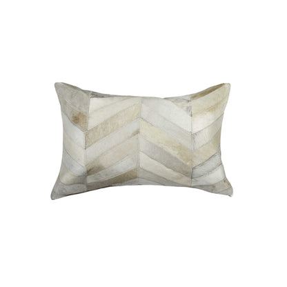 12 X 20 Gray Chevron Cowhide Throw Pillow