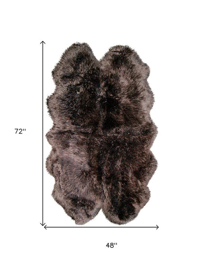4' X 6' Chocolate Genuine Sheepskin Area Rug