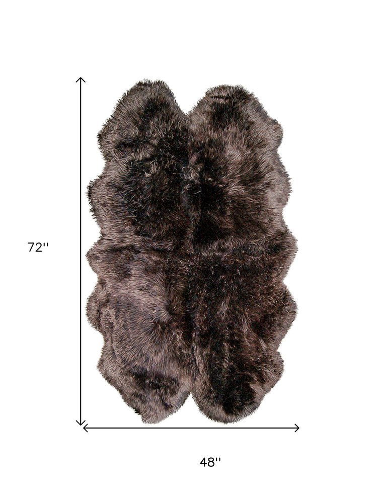 4' X 6' Chocolate Genuine Sheepskin Area Rug