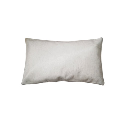 12" X 20" Off White Cowhide Throw Pillow