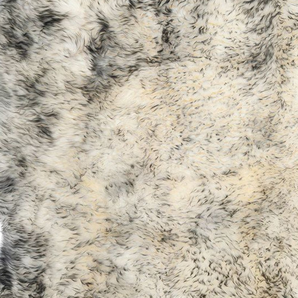 4' X 6' Gray Genuine Sheepskin Handmade Area Rug