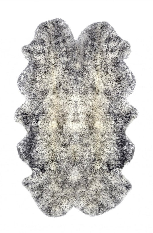 4' X 6' Gold Genuine Sheepskin Animal Print Shag Area Rug