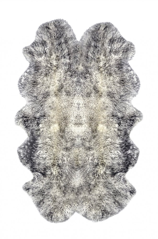 4' X 6' Gold Genuine Sheepskin Animal Print Shag Area Rug