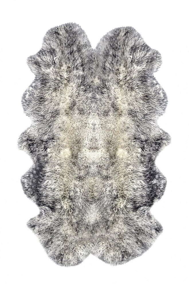 4' X 6' Gray Genuine Sheepskin Handmade Area Rug