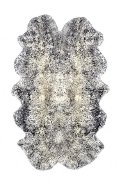 4' X 6' Gray Genuine Sheepskin Handmade Area Rug
