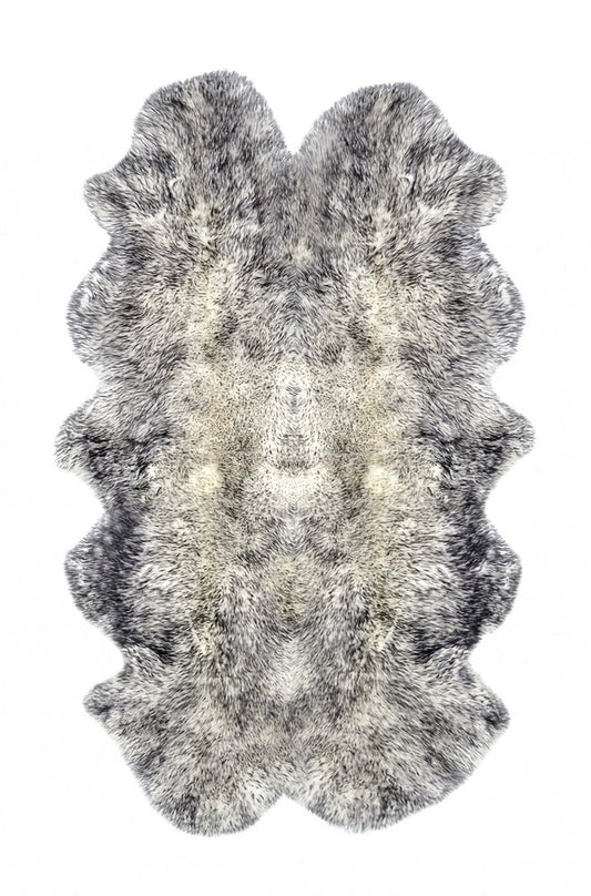 4' X 6' Gray Genuine Sheepskin Handmade Area Rug