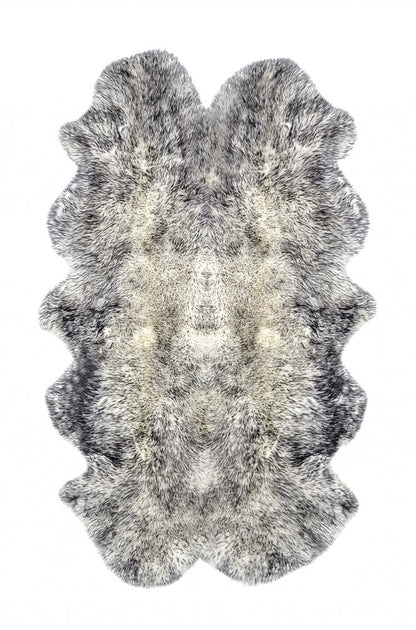 4' X 6' Gray Genuine Sheepskin Handmade Area Rug
