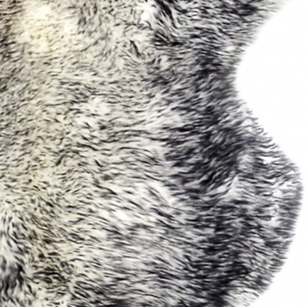 4' X 6' Gray Genuine Sheepskin Handmade Area Rug