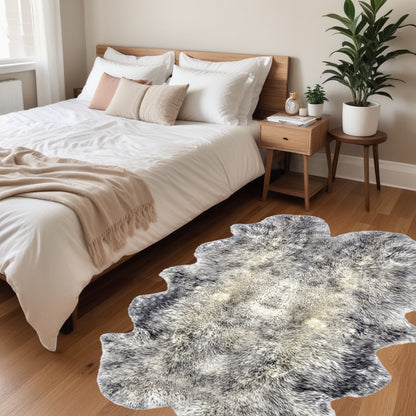 Gradient Gray Animal Print Area Rug