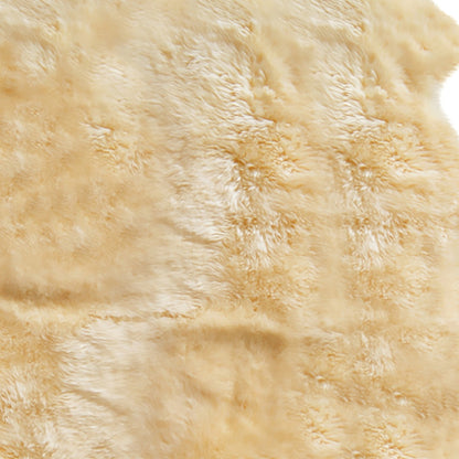 6' X 6' Gold Shag Sheepskin Area Rug