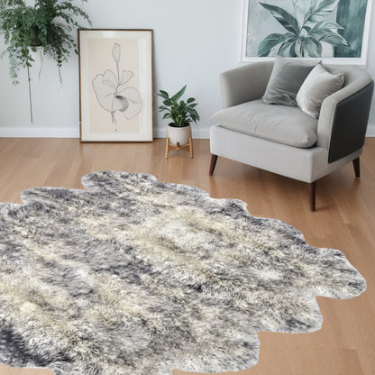 Gradient Gray Animal Print Area Rug