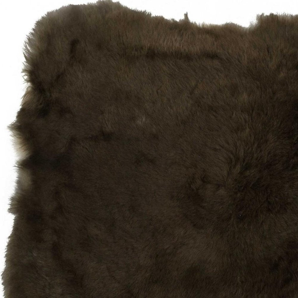 2' X 3' Green And Black Genuine Sheepskin Shag Area Rug