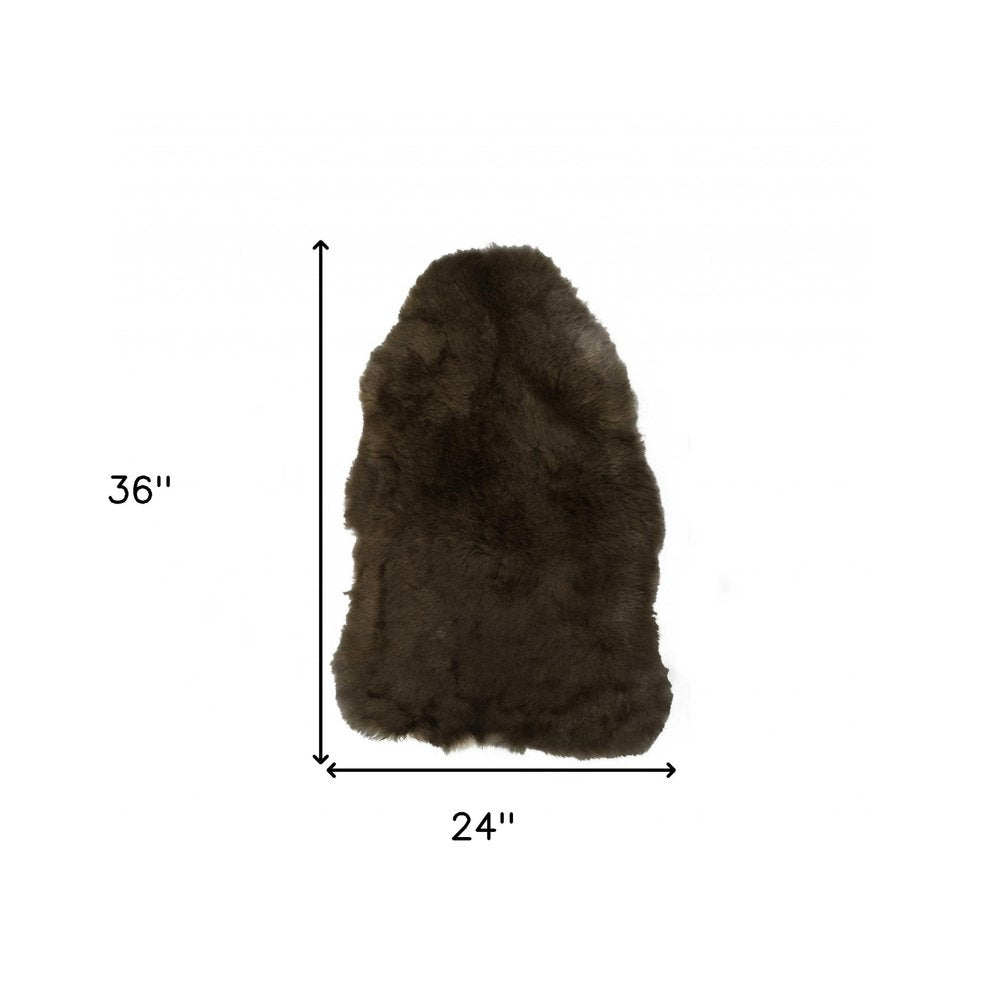 2' X 3' Green And Black Genuine Sheepskin Shag Area Rug