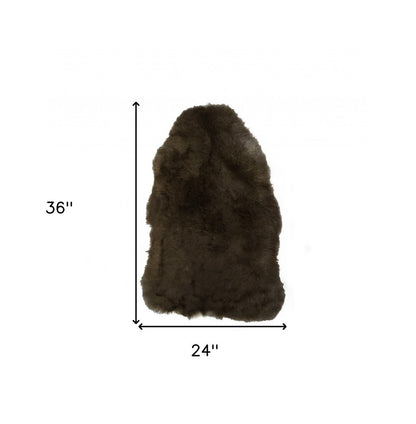 2' X 3' Green And Black Genuine Sheepskin Shag Area Rug