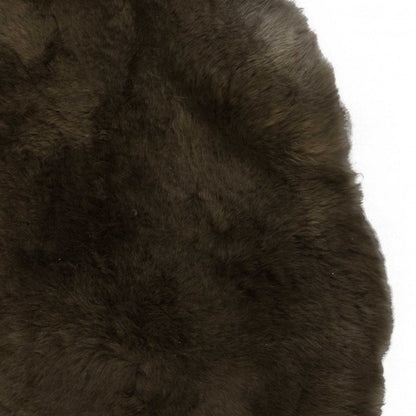 2' X 3' Green And Black Genuine Sheepskin Shag Area Rug