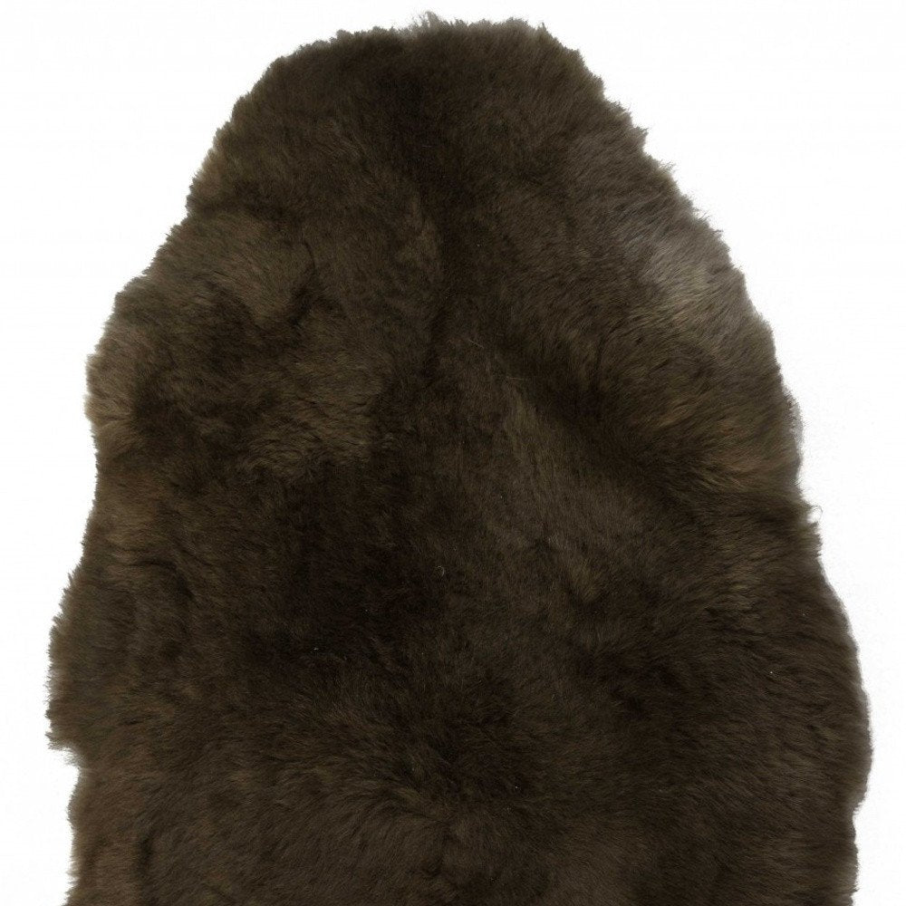 2' X 3' Green And Black Genuine Sheepskin Shag Area Rug