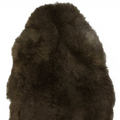 2' X 3' Green And Black Genuine Sheepskin Shag Area Rug