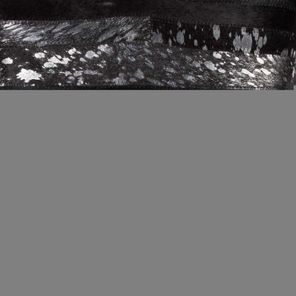 18" Black And Silver Striped Cowhide Throw Pillow