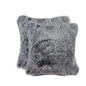 Set of Two 18" Gray Cowhide Throw Pillows