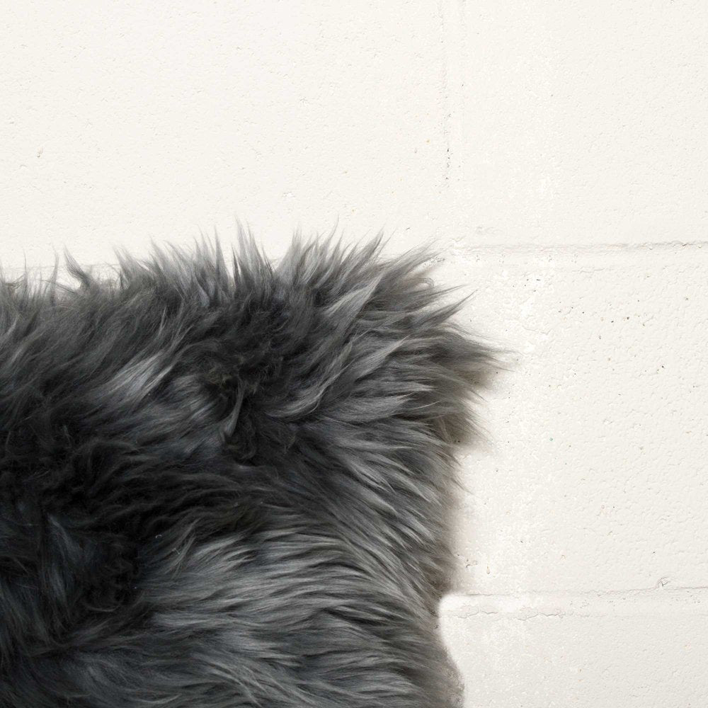 Set of Two 18" Gray Cowhide Throw Pillows