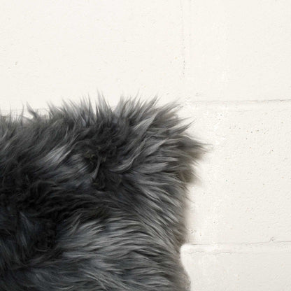 Set of Two 18" Gray Cowhide Throw Pillows