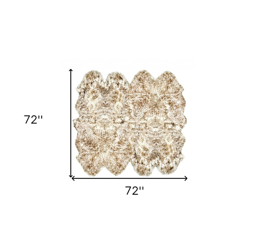 72" X 72" Gradient Chocolate Octo Sheepskin - Area Rug