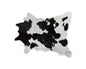 2' X 3' Black And White Cowhide Abstract Hand Woven Area Rug