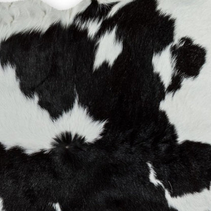 2' X 3' Black And White Cowhide Abstract Hand Woven Area Rug