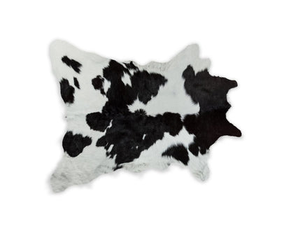 2' X 3' Black And White Cowhide Abstract Hand Woven Area Rug