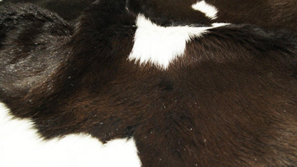 2' X 3' Black And White Cowhide Abstract Hand Woven Area Rug