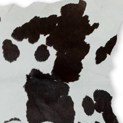 2' X 3' Black And White Cowhide Abstract Hand Woven Area Rug