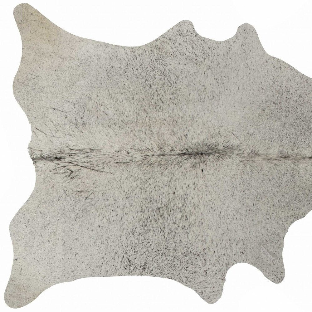 6' X 7' Gray Cowhide Hand Tufted Area Rug