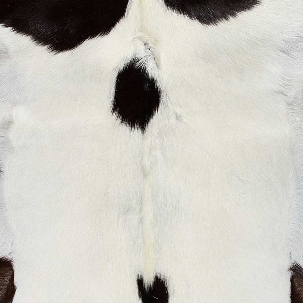 2' X 3' Black And White Cowhide Cowhide Print Hand Woven Area Rug