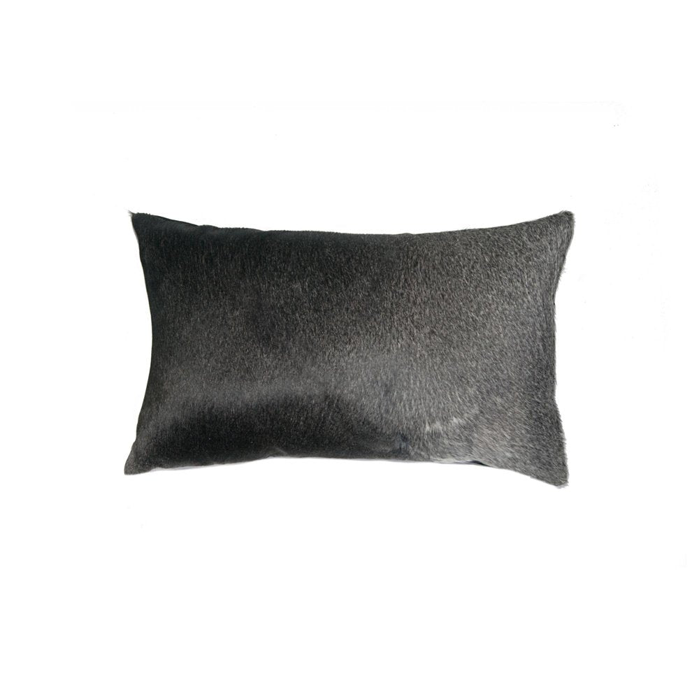 12" X 20" Brown Black And White Cowhide Throw Pillow