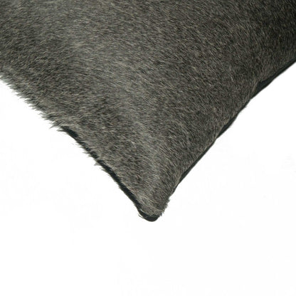 12" X 20" Brown Black And White Cowhide Throw Pillow