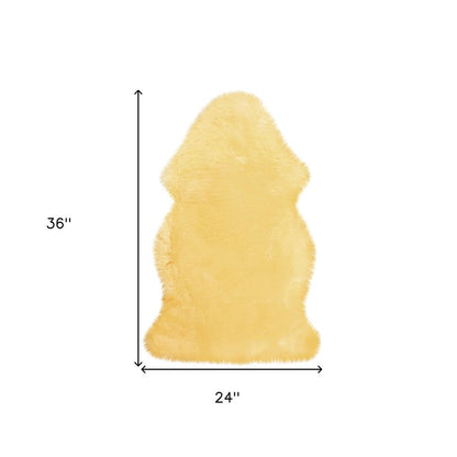 2' X 3' Cream Genuine Sheepskin Animal Print Shag Area Rug