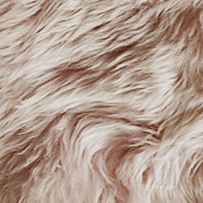 4' X 6' Gold Genuine Sheepskin Animal Print Shag Area Rug