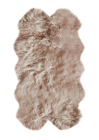 4' X 6' Gold Genuine Sheepskin Animal Print Shag Area Rug