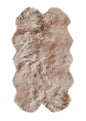 4' X 6' Gold Genuine Sheepskin Animal Print Shag Area Rug