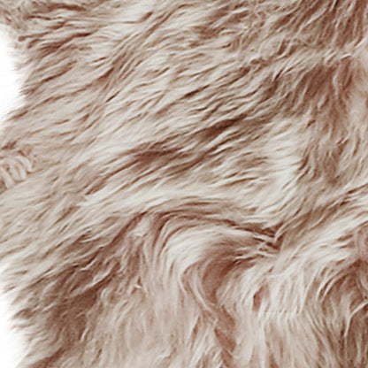 4' X 6' Gold Genuine Sheepskin Animal Print Shag Area Rug