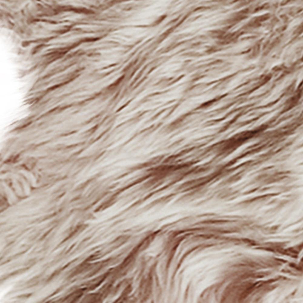 4' X 6' Gold Genuine Sheepskin Animal Print Shag Area Rug