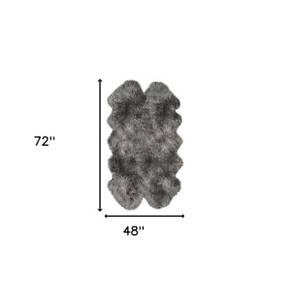 4' X 6' Pink Genuine Sheepskin Shag Area Rug