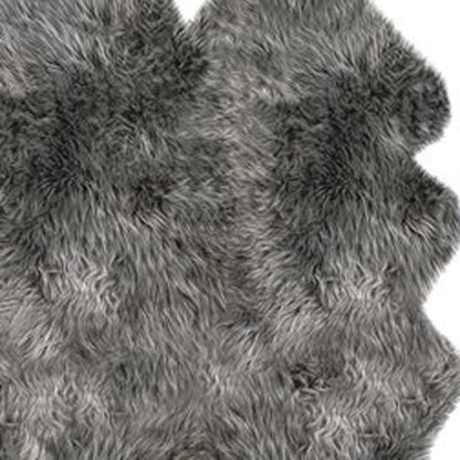4' X 6' Gold Genuine Sheepskin Animal Print Shag Area Rug
