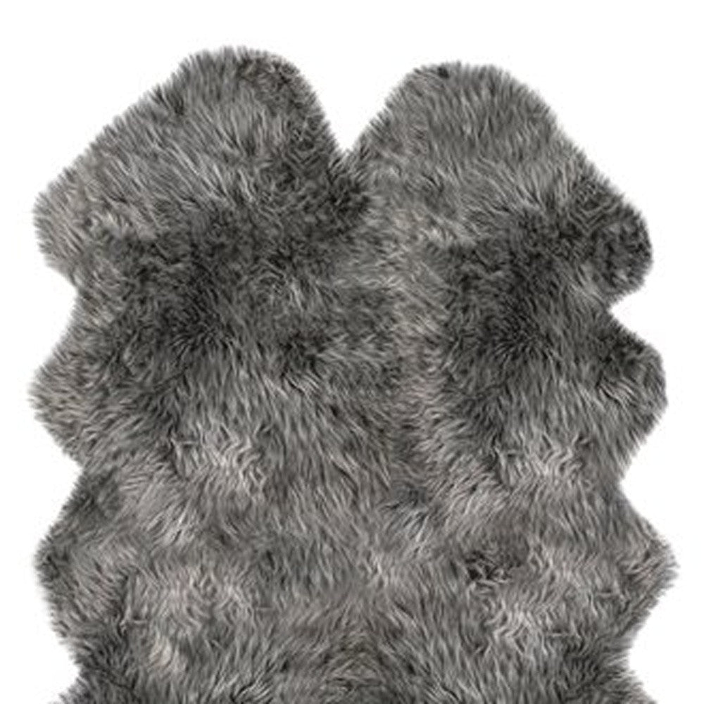 Gradient Gray Animal Print Area Rug